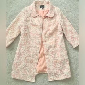RARE Anthropologie LUII Pink Jacket with White Daisies